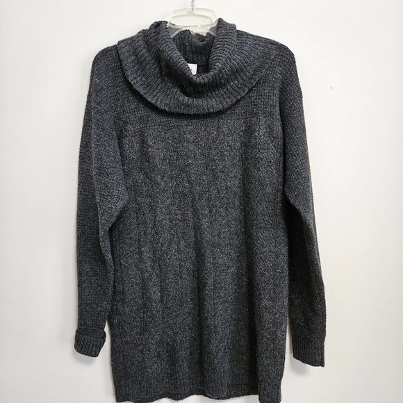 CAbi Sweaters - CAbi Womens Tunic Sweater Dress size Small Gray Cowl Neck Long Sleeve